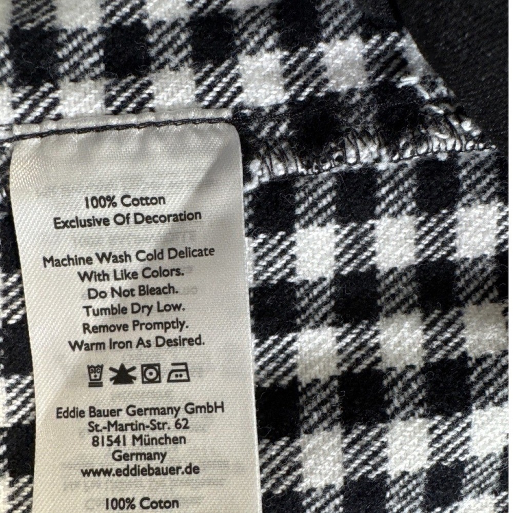 EDDIE BAUER Black White Plaid Hooded Button‎ Down Jacket Women's XS NWOT - Picture 11 of 15